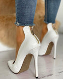 Hollow Out Square Heel Boots